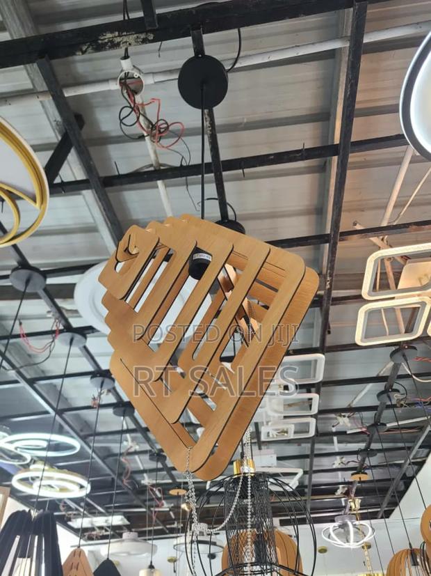 Single Wooden Triangle Ceiling Pendant Light · Photo 4