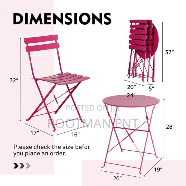 Foldable Table and Chairs 3 Pieces Small Waterproof Set photo 4