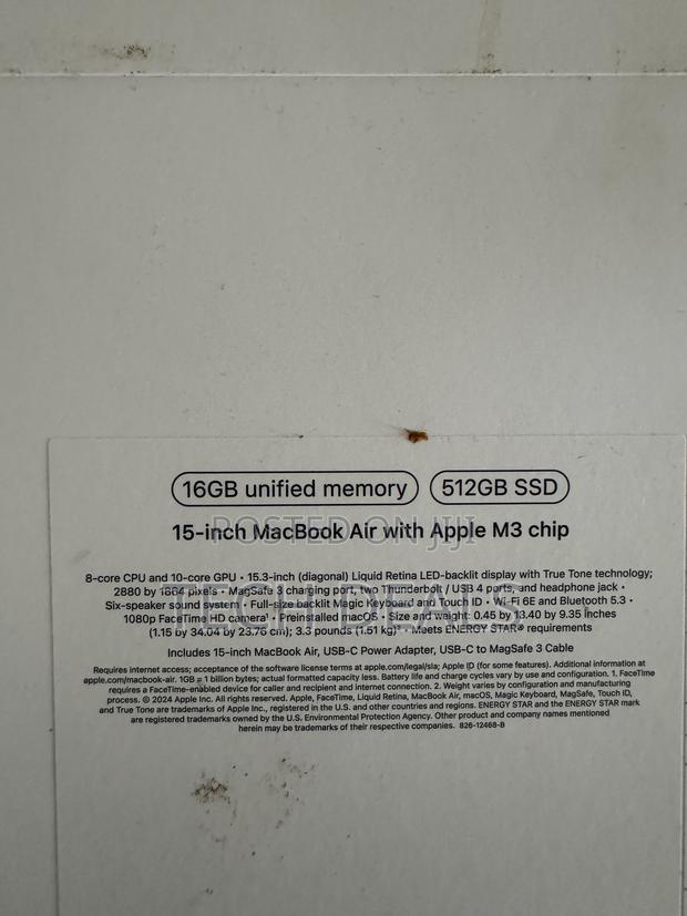 New Laptop Apple MacBook Air 16GB Intel Core M3 SSD 512GB photo 3