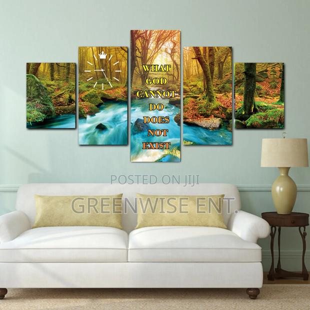 5 Panel Nature-Inspired Faith Statement Wall Art
