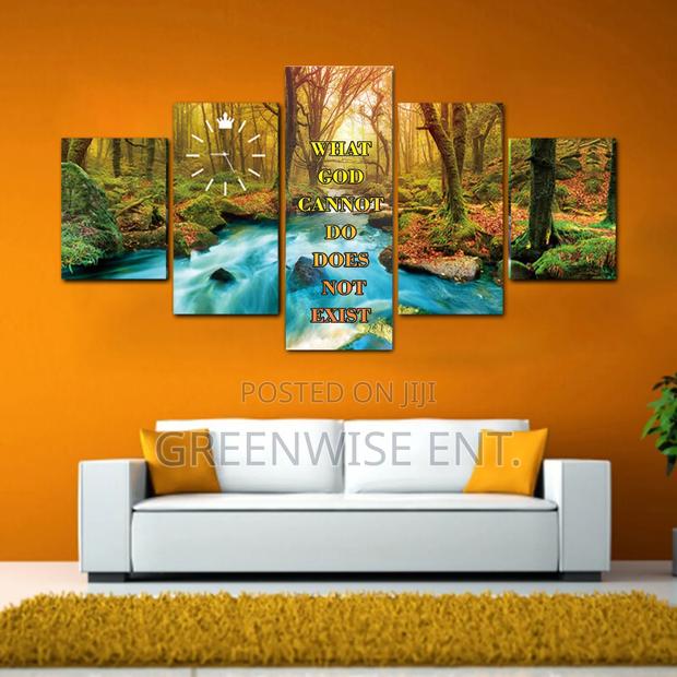 5 Panel Nature-Inspired Faith Statement Wall Art photo 2