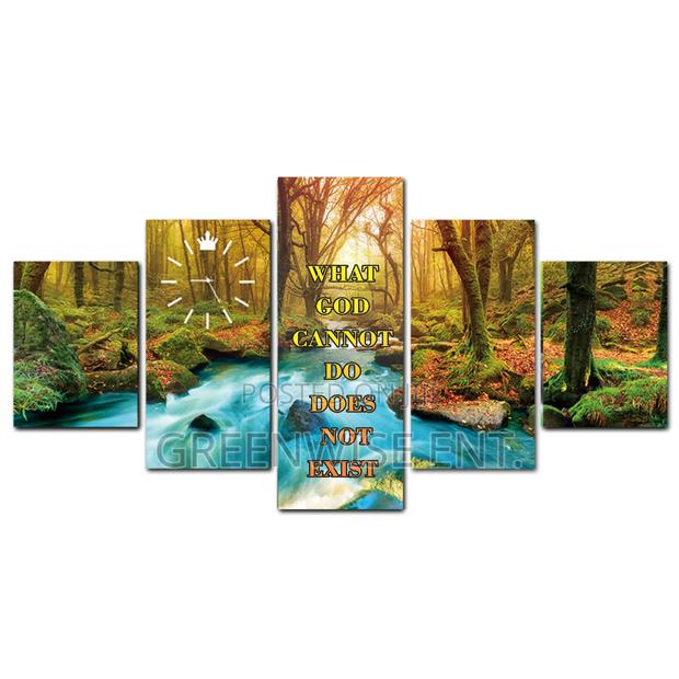 5 Panel Nature-Inspired Faith Statement Wall Art photo 3