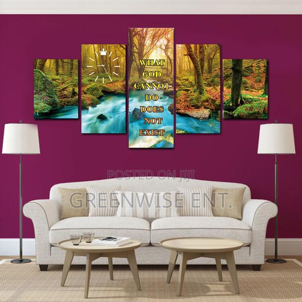 5 Panel Nature-Inspired Faith Statement Wall Art photo 4