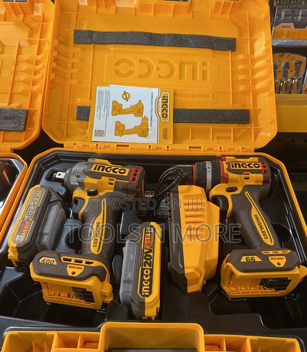 Ingco 20v Cordless Drill and Cordless Impact Wrench Set · Photo 4
