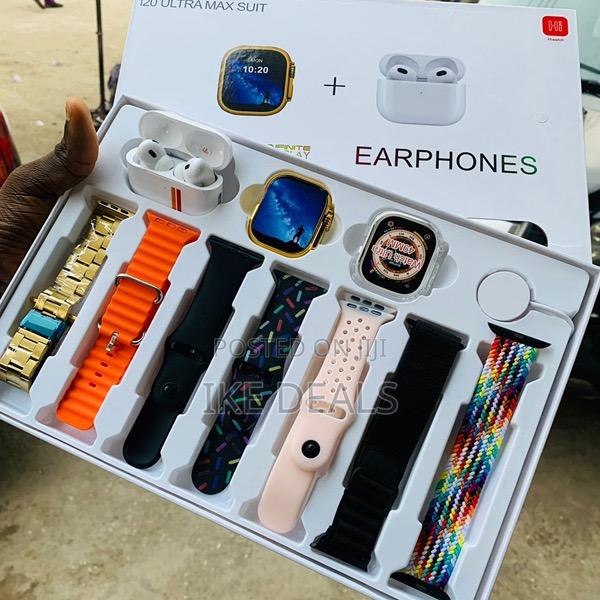 I20 Ultra Max Smartwatch + Wireless Earphones (10-in-1 Set)