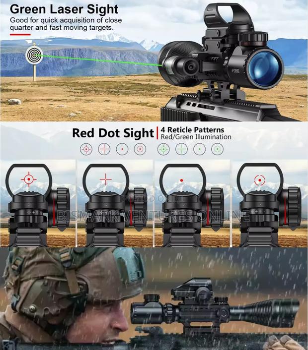 12x50 Zoom Rifle Scope Laser Sight And Holographic Dot photo 7