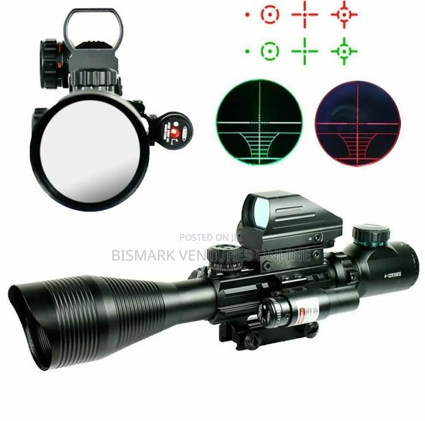 12x50 Zoom Rifle Scope Laser Sight And Holographic Dot photo 8
