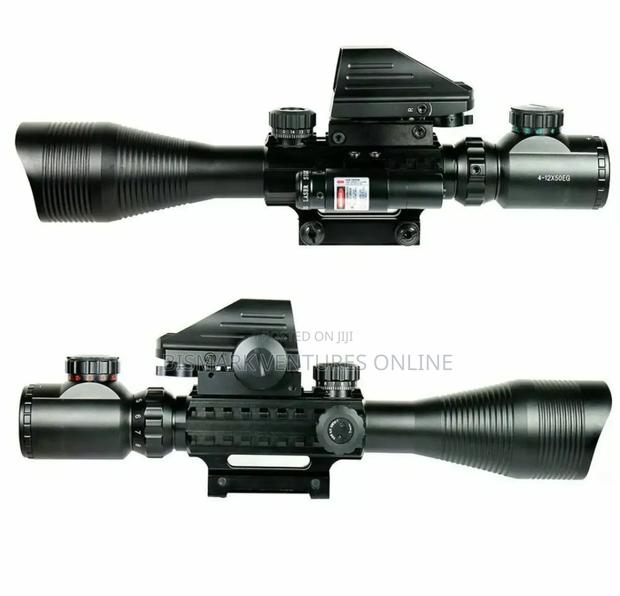 12x50 Zoom Rifle Scope Laser Sight And Holographic Dot photo 10