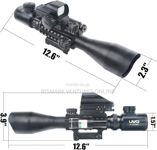 12x50 Zoom Rifle Scope Laser Sight And Holographic Dot photo 12