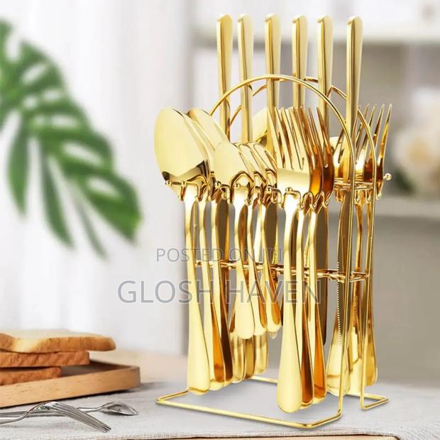 24pcs Gold Cutlery Set · Photo 2