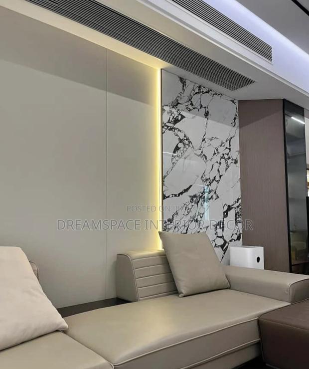 Luxury Floating Tv Unit Console Sintered Stone Finish Wall photo 2