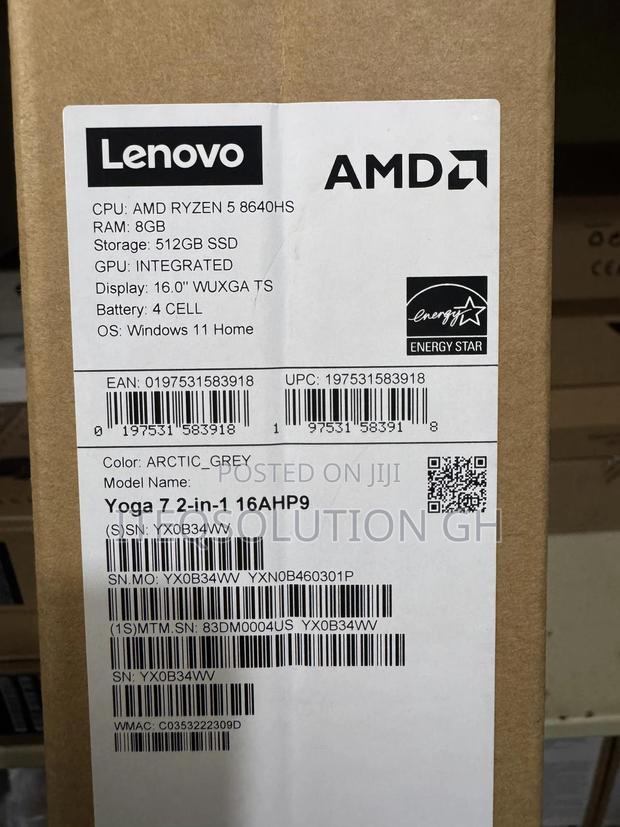 New Laptop Lenovo Yoga 7i 8GB AMD Ryzen 5 SSD 512GB