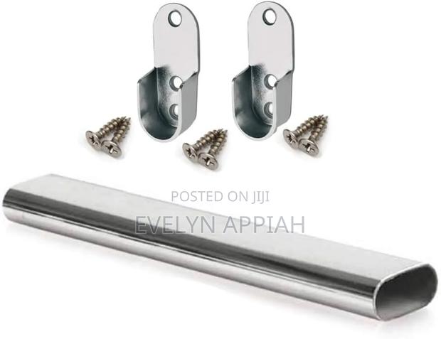 Galvanized 10ft Wardrobe Bar With Hooks
