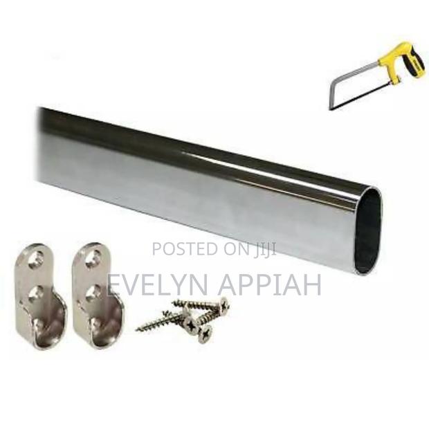 Galvanized 10ft Wardrobe Bar With Hooks photo 2