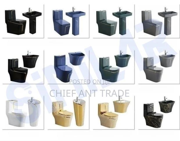 Toilet Seat With Basin Dark Blue · Photo 4