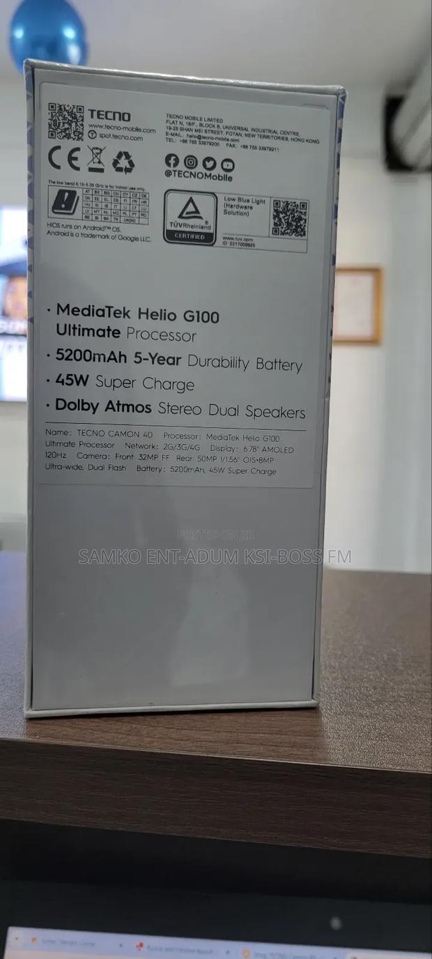 New Tecno Camon 40 256 GB Blue photo 2
