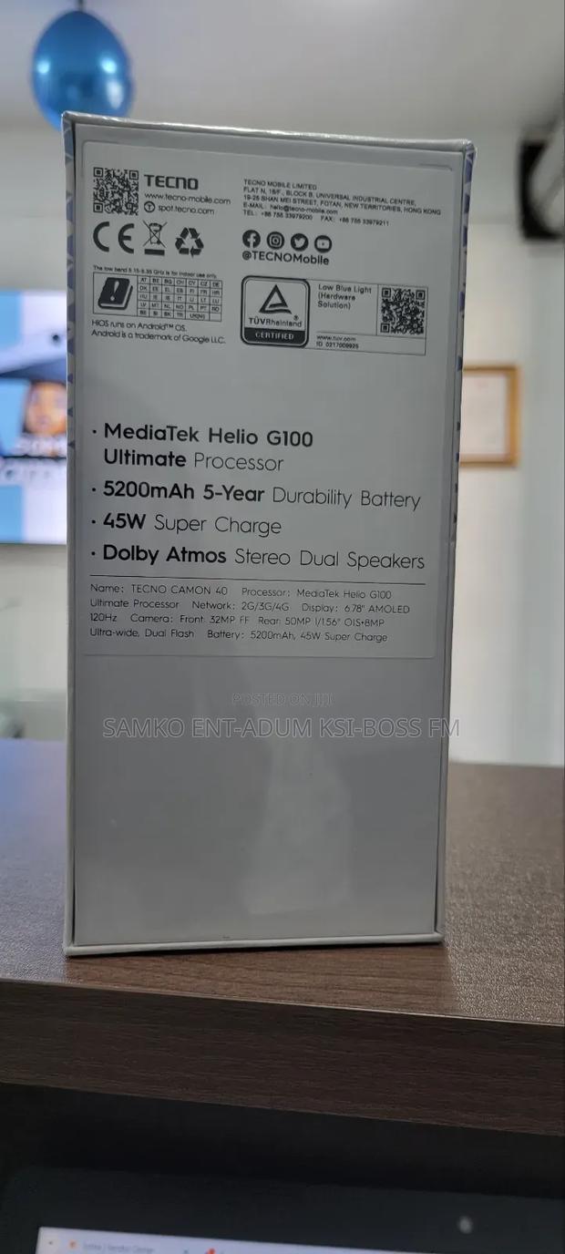 New Tecno Camon 40 256 GB Blue photo 3