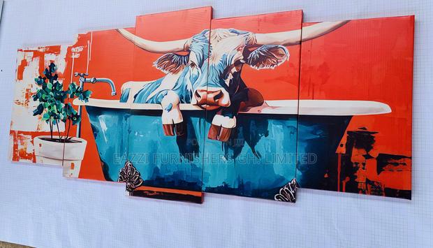 Canvas Wall Arts Frame Cow Base 5 Panels · Photo 3