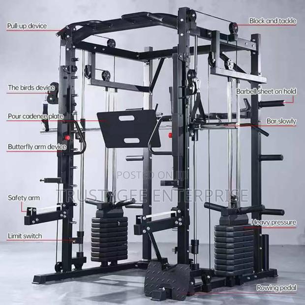 Smith Machine With 100kg Weight Plates and Commercial Bench photo 2