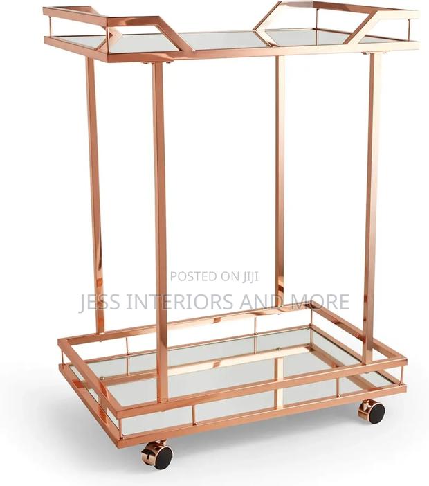 Trolley/Bar Cart 2 Tier (Rose Gold ) · Photo 4