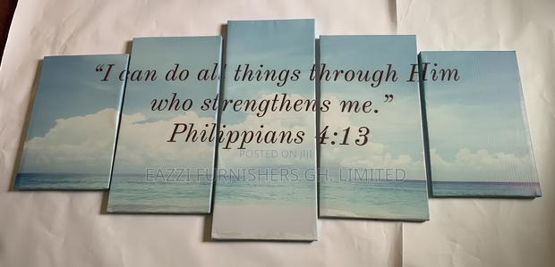Bible Verse Luxury Christian Wall Arts Canvas Frames 5 Panels 3d · Photo 3