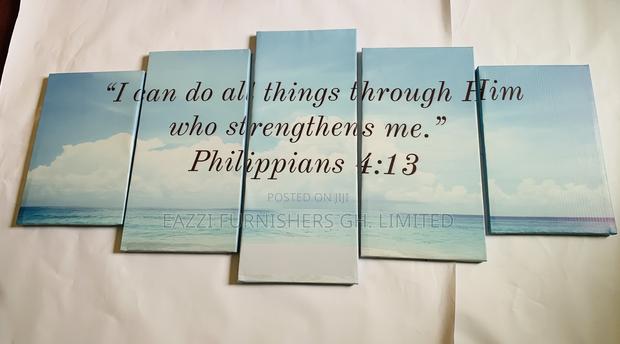Bible Verse Luxury Christian Wall Arts Canvas Frames 5 Panels 3d · Photo 4