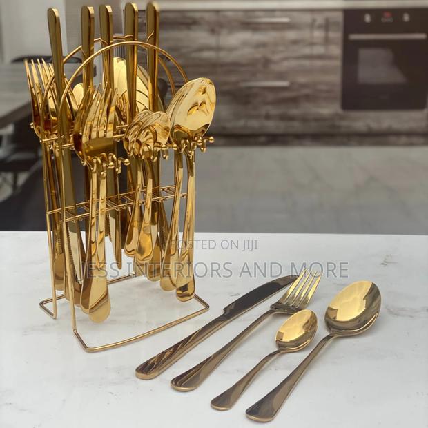 24pcs Stainless Steel Cutlery Set With Stand · Photo 4