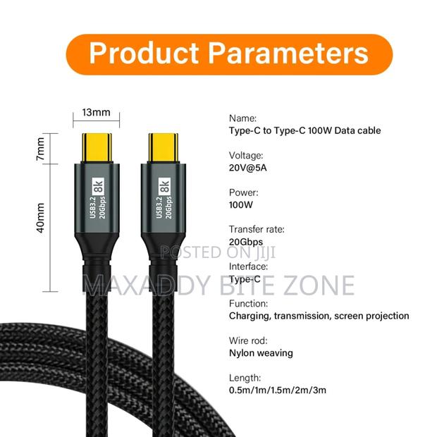3m Usb 3.2 Type-C Gen2 20gbps at 60hz Video Data Cable · Photo 4