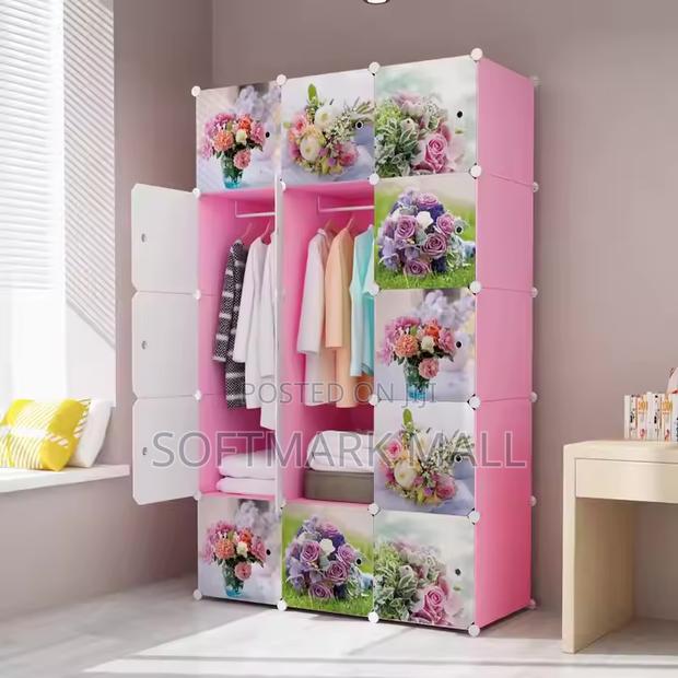 Durable Pink Plastic Wardrobe (15 Cubes) · Photo 1