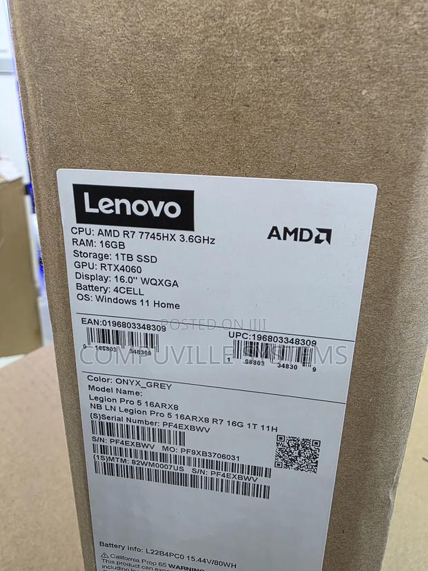 New Laptop Lenovo Legion 5i 16GB AMD Ryzen 7 SSD 1T · Photo 4