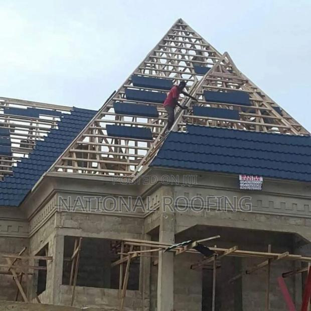 Installation of Stone Coated Roofing Material.