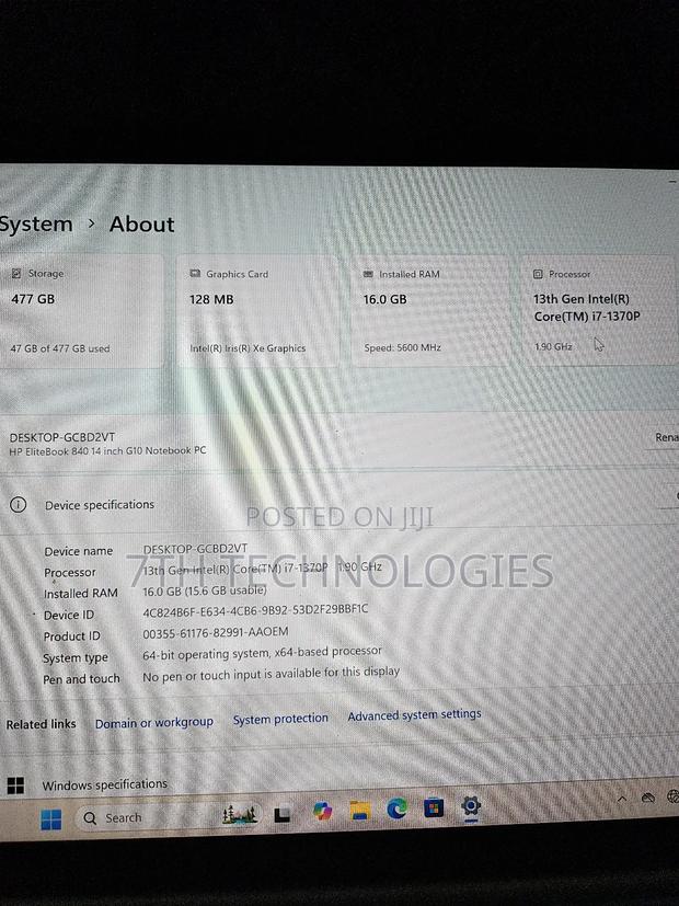 Laptop HP EliteBook 845 G10 16GB Intel Core I7 SSD 512GB photo 3