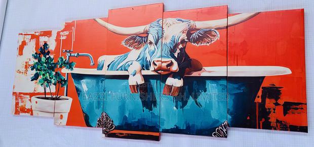 Cow De Bath Canvas Wall Arts Frames 3d · Photo 4
