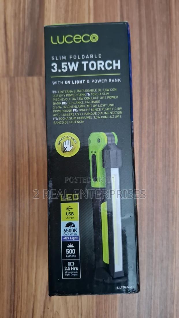 Luceco Slim Foldable Torch With Uv Usb Power Bank · Photo 3