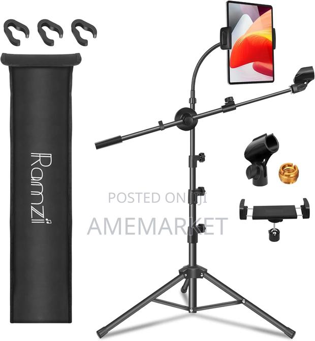 Microphone Stand Floor Support Clips Tablet Phone Holder · Photo 2
