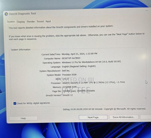 Laptop Dell Precision 5530 32GB Intel Xeon SSD 512GB