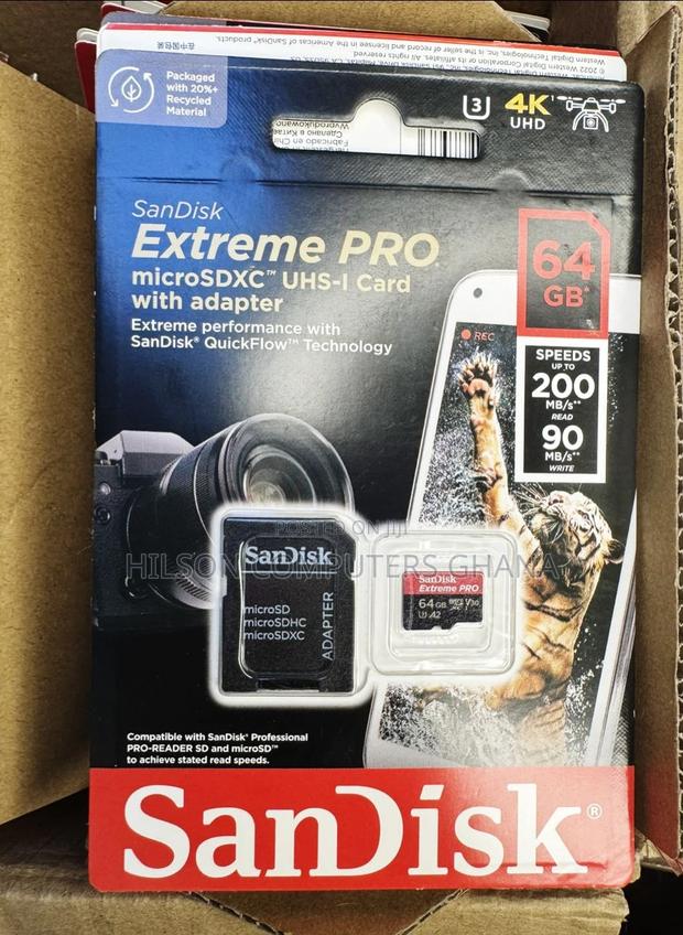 Sandisk Extreme Pro Microsdx Uhs-I Card With Adapter - 64gb · Photo 3