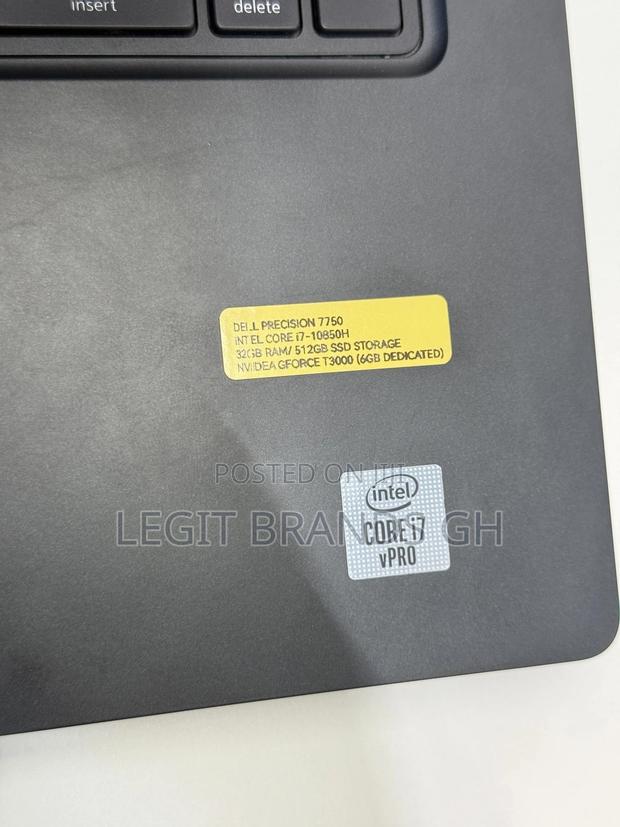 Laptop Dell Precision 7750 32GB Intel Core I7 SSHD (Hybrid) 512GB photo 3