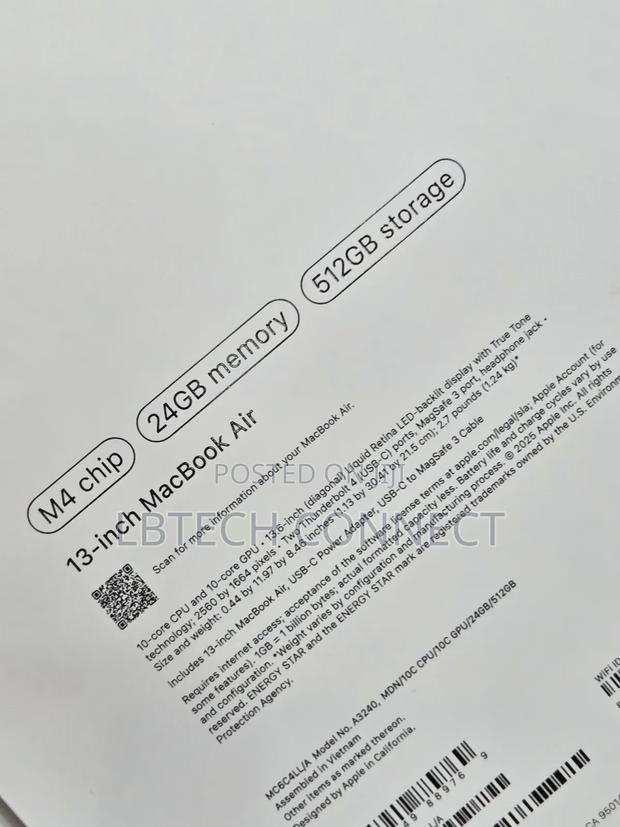 New Laptop Apple MacBook Air 24GB Apple M4 SSD 512GB photo 2