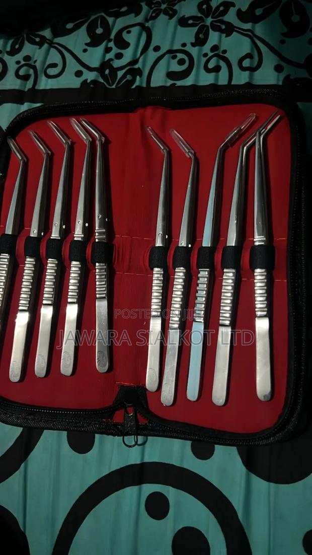 Dental Cotton Tweezer Serrated Angled Beak Dressing 10 PCS · Photo 3