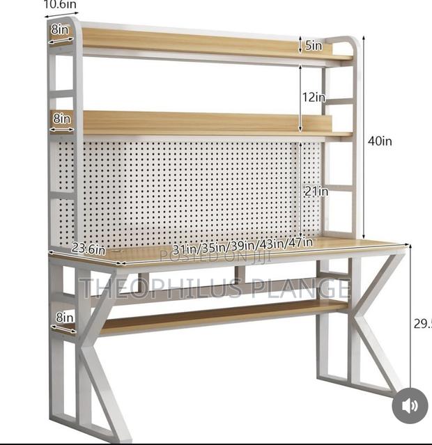 Double Decker Desk / Computer Desk With Pegboard · Photo 4