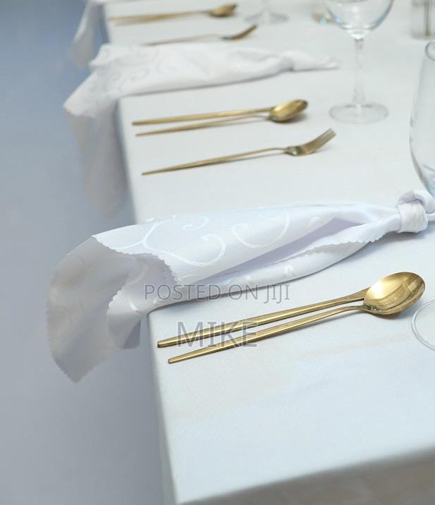 White Flower Design Napkin