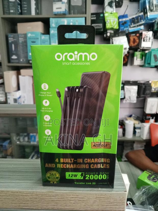 Oraimo 20000mah 12w Powerbank With Charging Cables Opb-P5201 · Photo 3