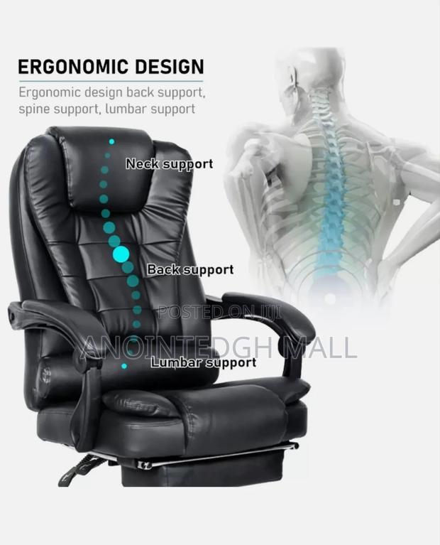 Luxury Massage Gaming Chair With Recliners Footrest Black photo 3