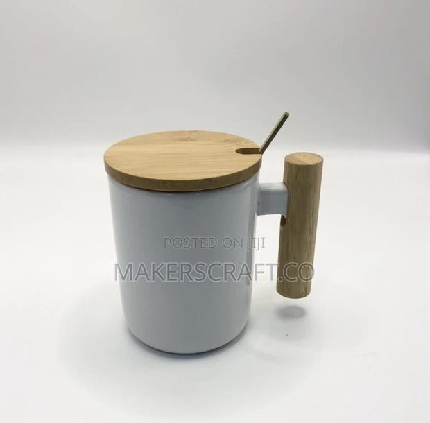 Sublimation Mug With Wooden Lid and Spoon