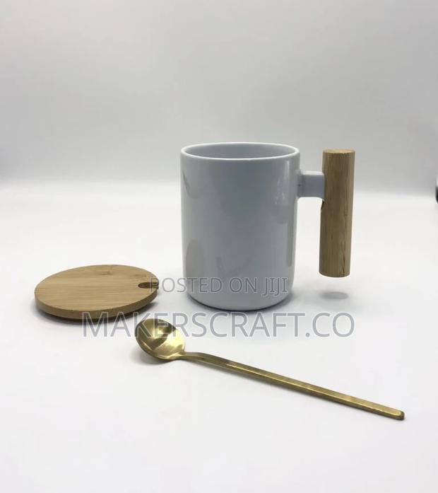 Sublimation Mug With Wooden Lid and Spoon photo 2