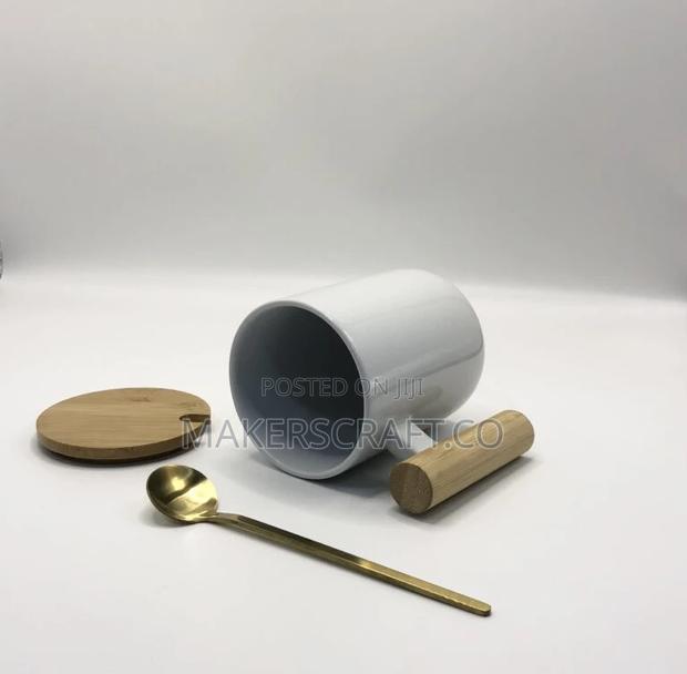 Sublimation Mug With Wooden Lid and Spoon photo 3
