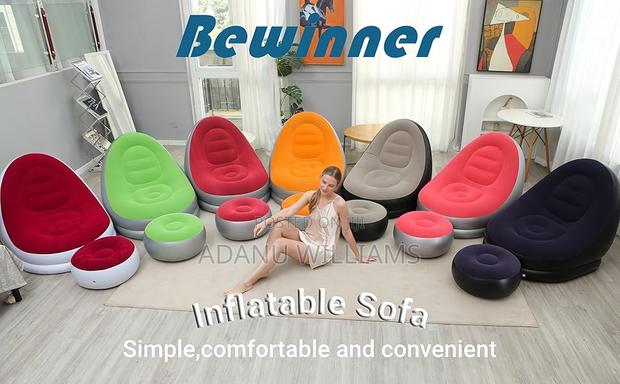 Portable Inflatable Chair Lazy Sofa With Footrest · Photo 3