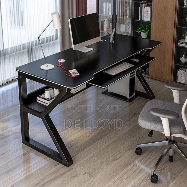 Multipurpose Table With Shelves and Keyboard Desk