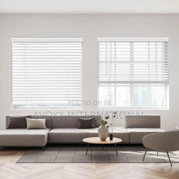 Dez Furnishings Cordless 1.5" Faux Wood Blind, 45" W X 48" H photo 2